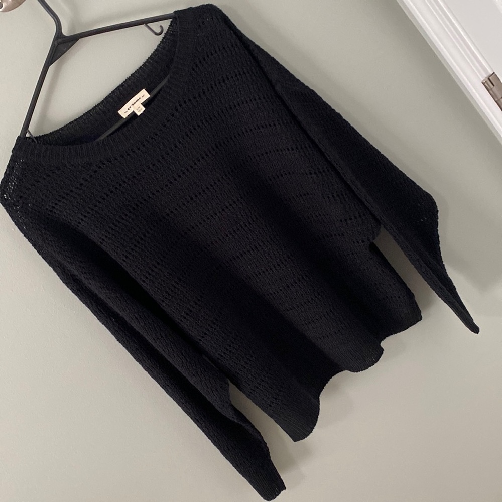 NWOT black lace knit sweater, size S/M
